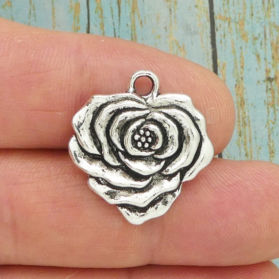 Sterling Silver Rose Blossom Charm