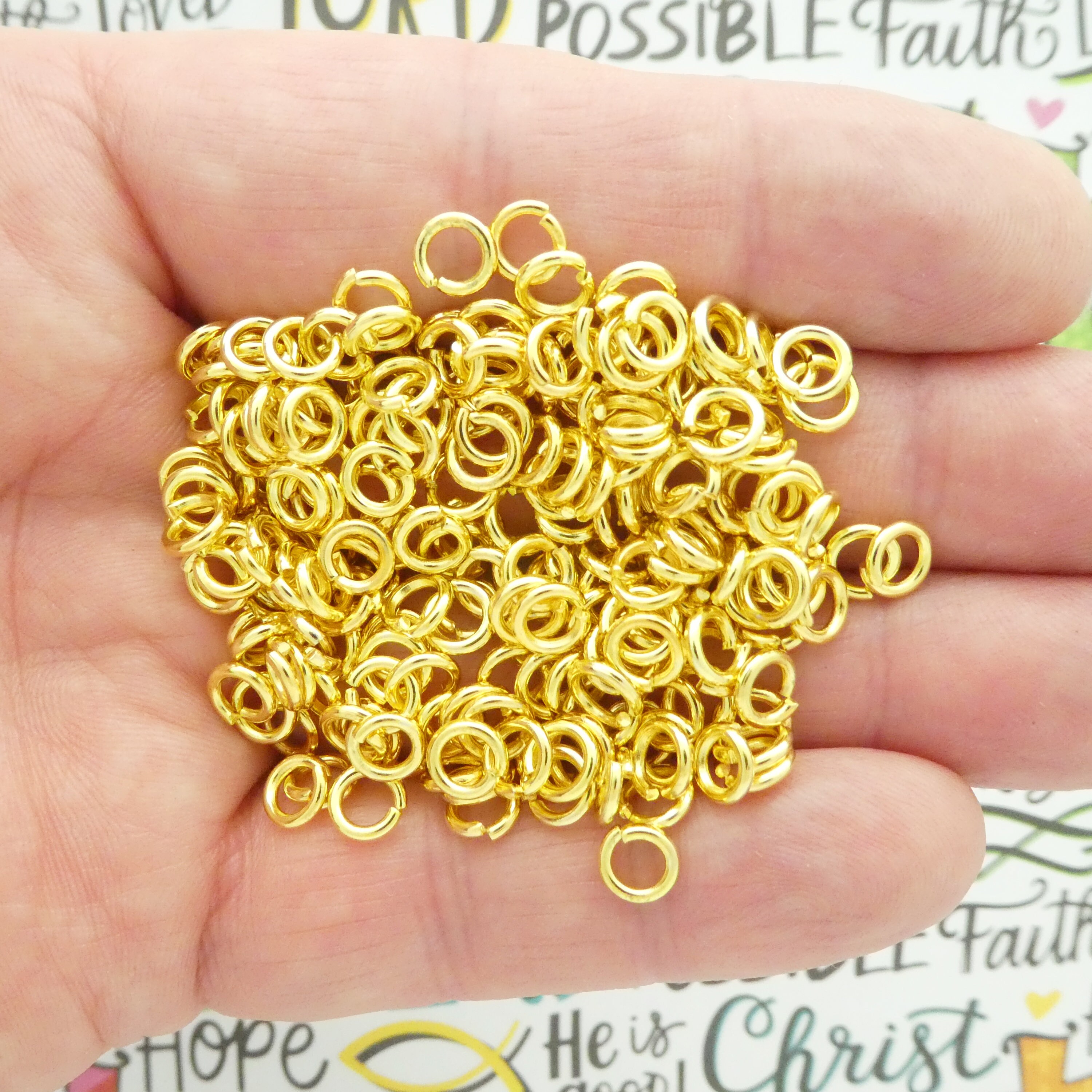 200 Pieces 16 Gauge Heavy Gold 6mm Open Jump Rings 1.2x6mm by TIJC