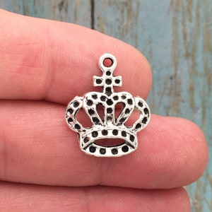 BULK 40 Silver Crown Charm by TIJC SP0509B