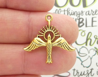 6 Holy Spirit Dove Charm Gold by TIJC SP2205