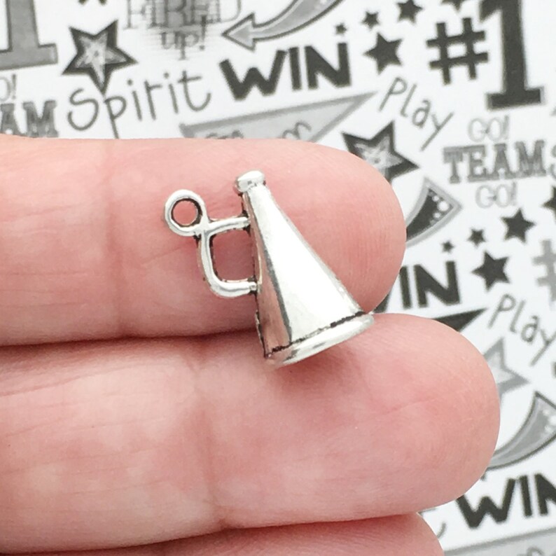 BULK 30 Silver Megaphone Cheer Charm by TIJC SP0076B Etsy