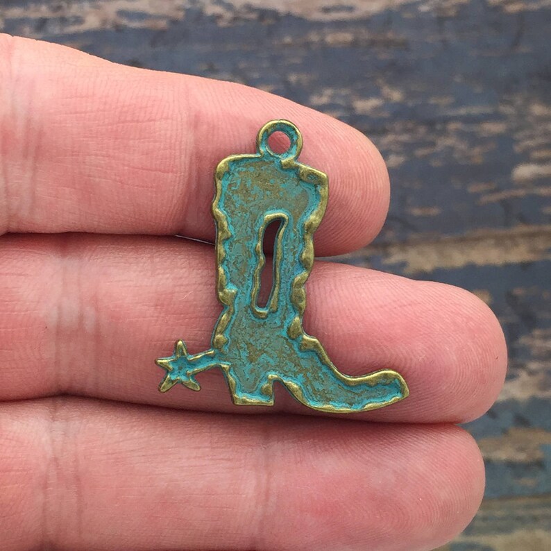 BULK 20 Bronze Cowboy Boot Charm Pendant by TIJC SP0713B