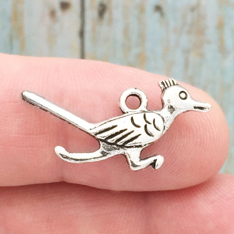 BULK 30 Roadrunner Charm Pendant Silver by TIJC SP0286B image 3