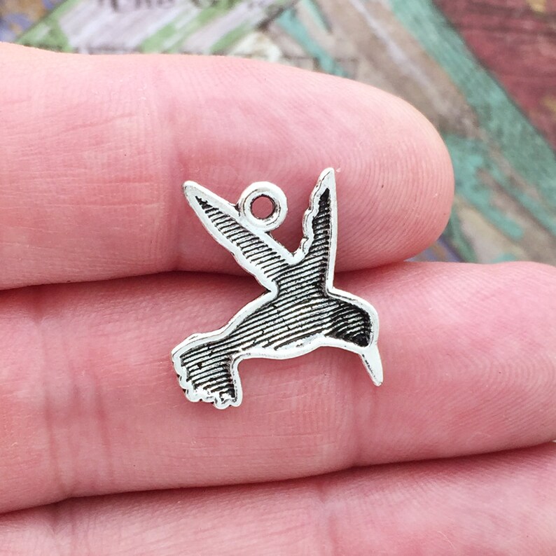 10 Hummingbird Charm Pendant Silver by TIJC SP1158 - Etsy