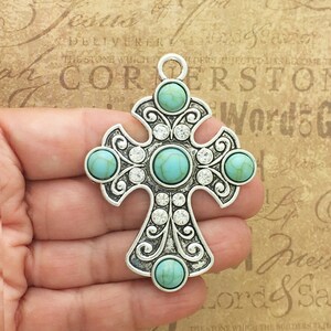 BULK 3 Orthodox Cross Charm Pendant Silver by TIJC SP1508B