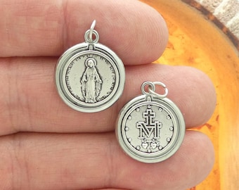 2 Silver Our Lady Miraculous Medal by TIJC SP6071