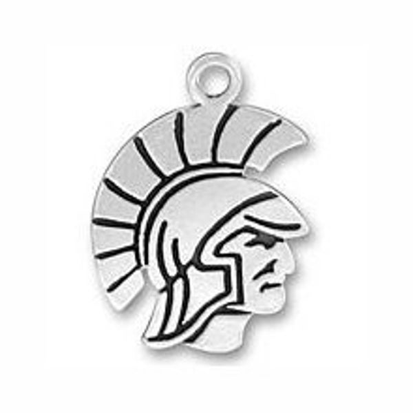 5 Silver Spartan Charm Trojan Pendant 22x15mm by TIJC SP0471