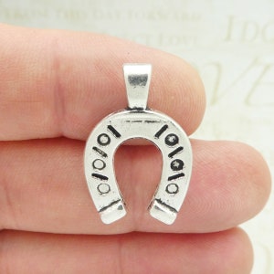 5 Horseshoe Charm Silver for Bead String by TIJC SP0679