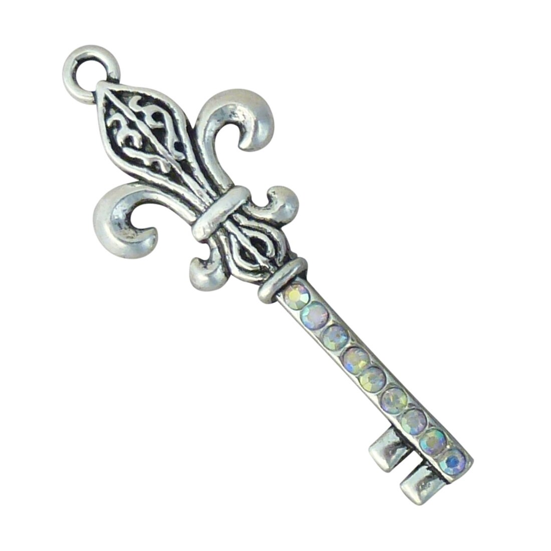 4 Silver Fleur De Lis Key Charm Pendant by TIJC SP1312 - Etsy Canada