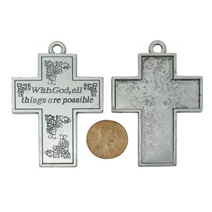 2 Silver Cross Charm Pendant by TIJC SP1291 image 3