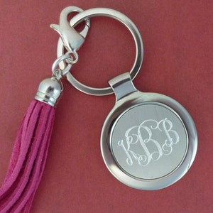 1 Bridesmaid Gifts Monogram Keychain with Tassel FC63023T