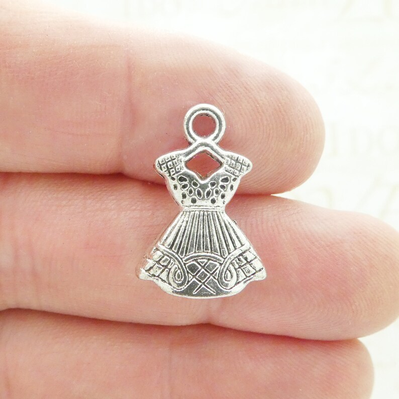 5 Dress Charms Silver by TIJC SP1953 Etsy