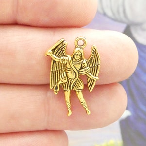 5 Gold St Michael Charm Pendant by TIJC SP2073