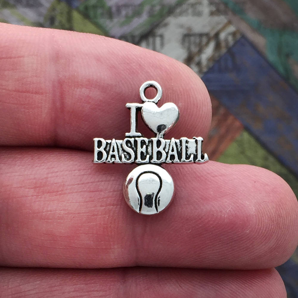 BULK 30 Silver I Love Baseball Charm Pendant by TIJC SP0020B Etsy