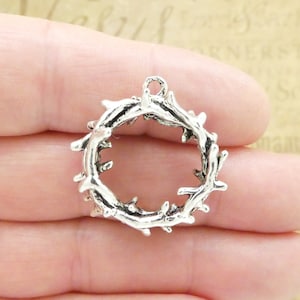 Bulk 3 Crown of Thorns Charm Pendant Silver SP2003B