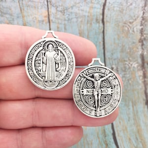 2 Silver St Benedict Pendant with Crucifix by TIJC SP1088