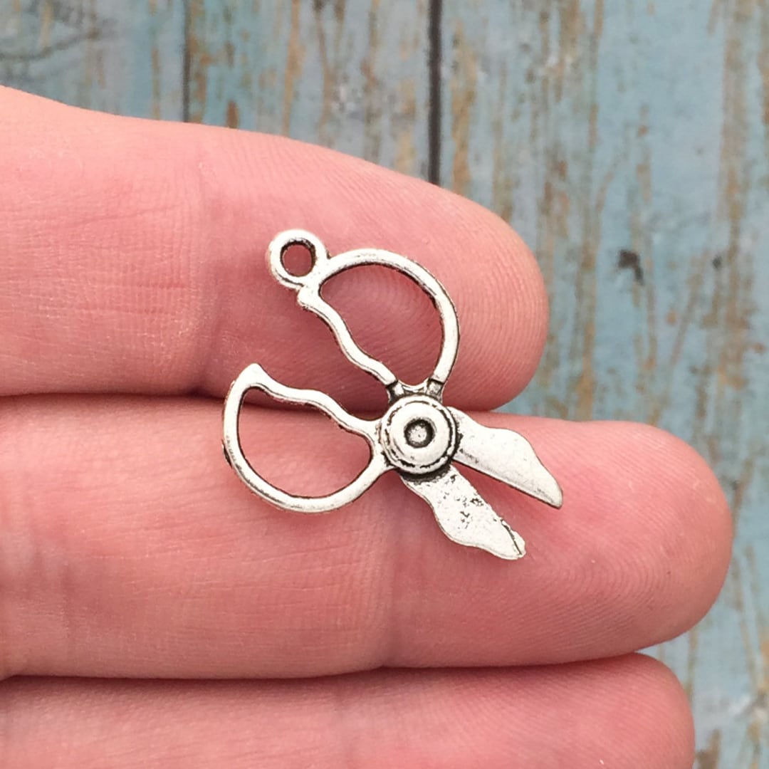 10 Scissor Charm Silver by TIJC SP0494 Etsy