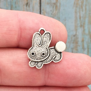 10 Bunny Rabbit Charm Silver by TIJC SP0492