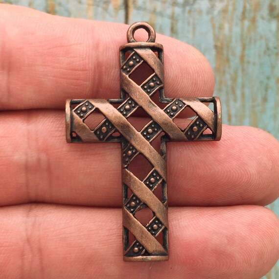 3 Copper Cross Charm Pendant by TIJC SP1681 - Etsy