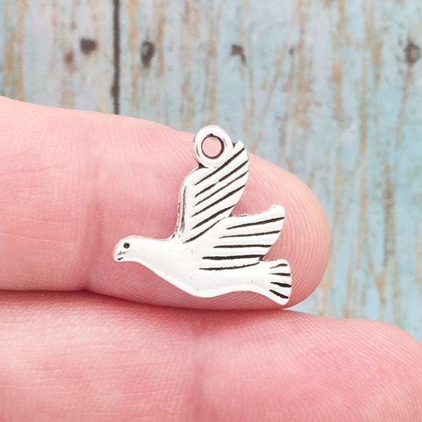 8 Silver Holy Spirit Dove Charm by TIJC SP1407