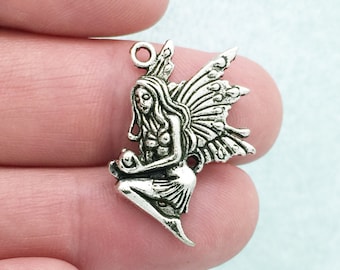 4 Silver Fairy Charm Pendant by TIJC SP0316