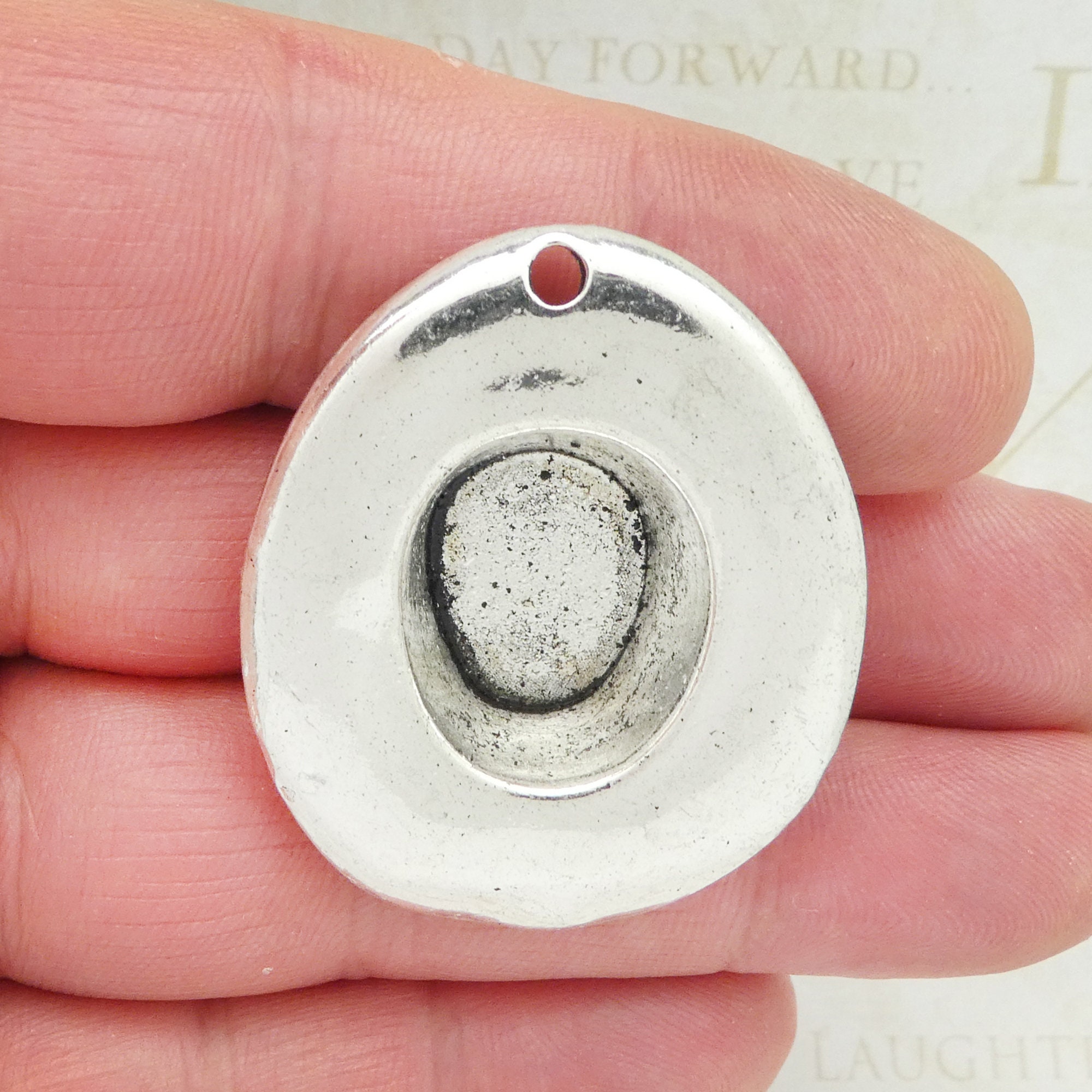 1 Cowboy Hat Charm Silver Large by TIJC SP1846 Etsy