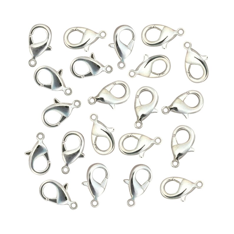 10 Lobster Clasp Findings Silver Plated 12mm X 7mm by TIJC - Etsy