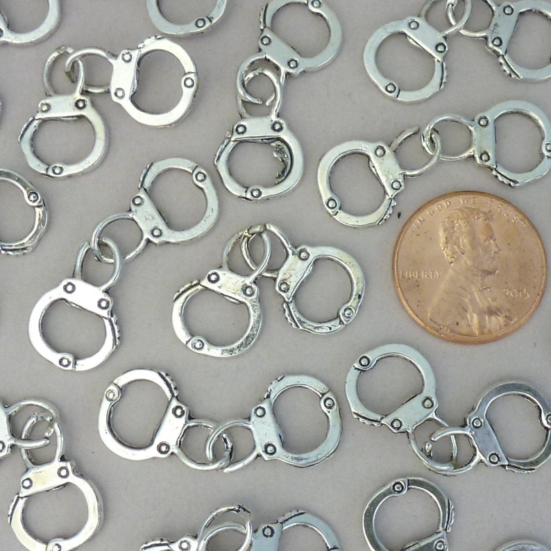 BULK 15 Handcuff Charm Police Officer Gifts by TIJC SP1198B Etsy