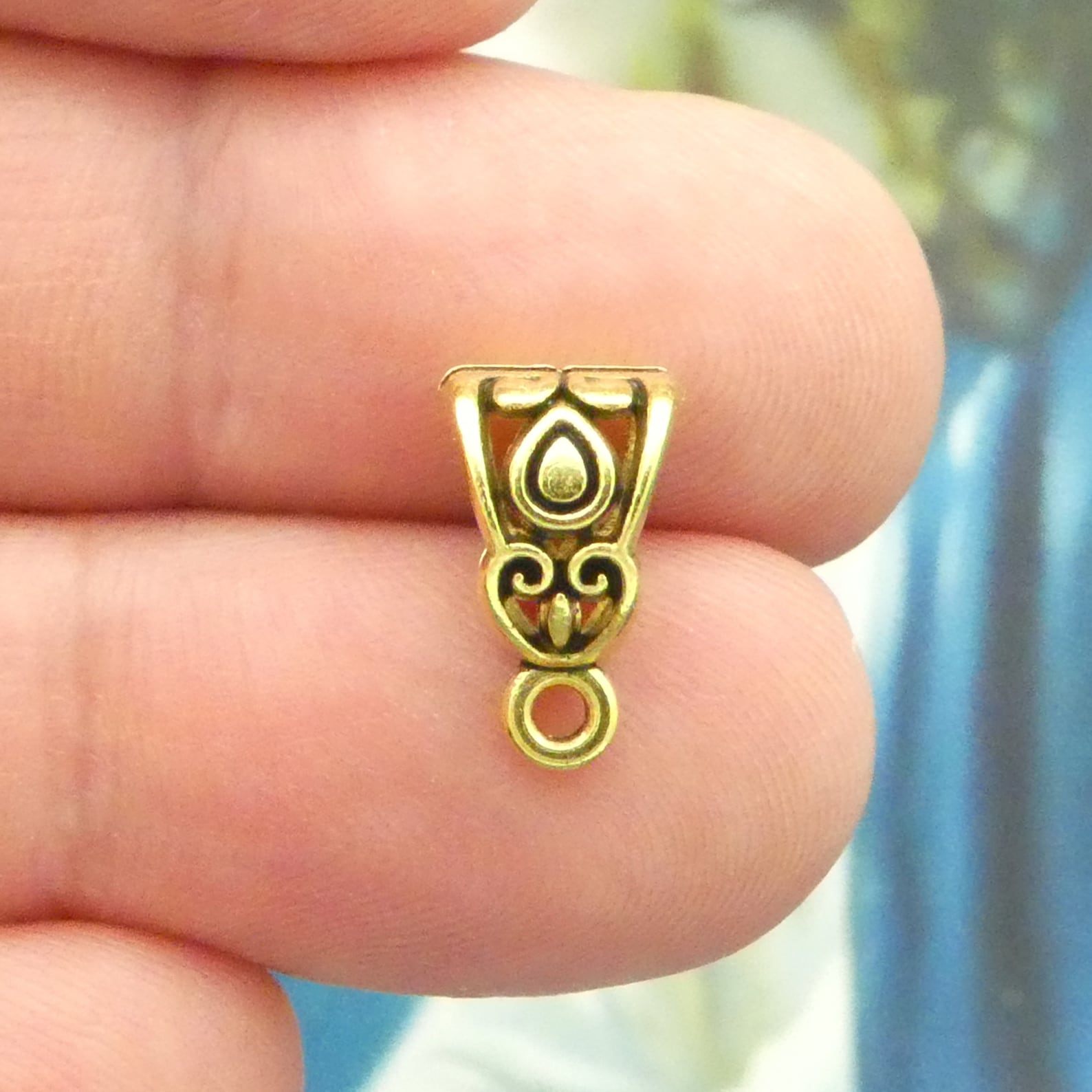 10 Gold Jewelry Bails 13x8mm by TIJC SP1398 Etsy