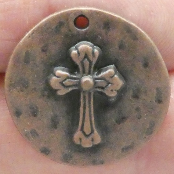 2 Copper Crucifix Cross Charm Rosary Parts by TIJC SP1911