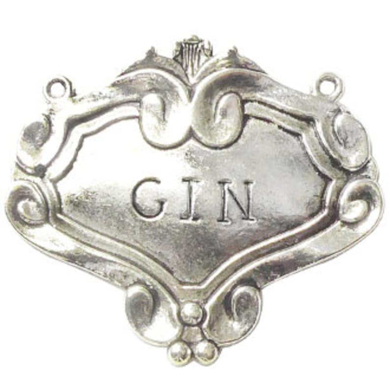 1 Silver Gin Decanter Label by TIJC SP0661 Etsy