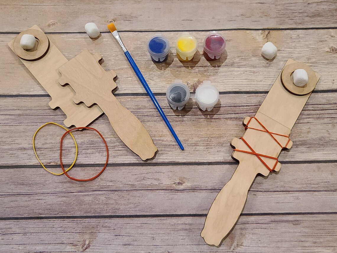 Marshmallow Catapults Set of 2 Marshmallow Shooters Wooden Etsy