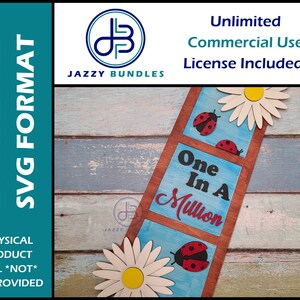 Ladybug Sign SVG File, Ladder Sign Set, Ladybug SVG Laser File, Ladybug Tiered Tray Decor, Shelf Sitter, Digital Laser File, Daisy SVG File