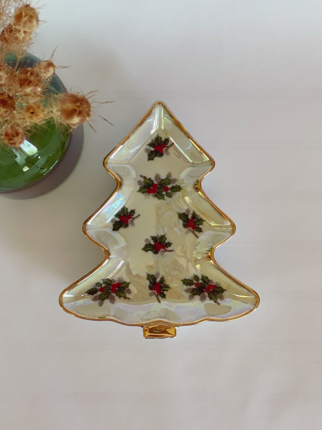 Vintage Japanese UCAGCO Christmas Tree Dish 1950s Etsy