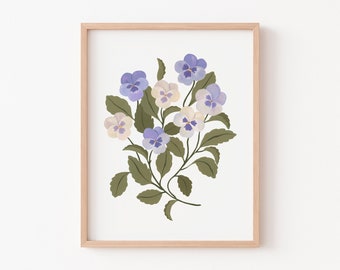 Pansy - Art Print - Wall Art - Poster - Papier Fleuri Co