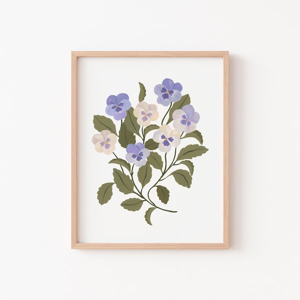 Pansy - Art Print - Wall Art - Poster - Papier Fleuri Co