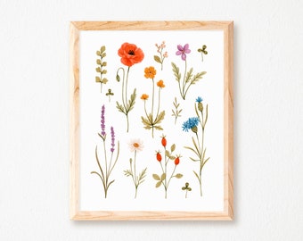 Wild flower Herbarium - Art Print - Wall Art - Papier Fleuri Co