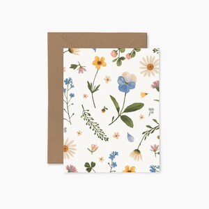 Fleurs pressées - Carte de souhaits - Carte illustrée - Carte toute occasion - Papier Fleuri Co.