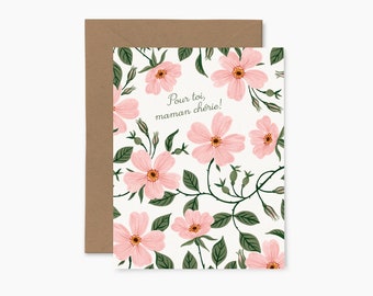 Roses - Mother's day card - Greeting card - Illustrated card - Papier Fleuri Co.