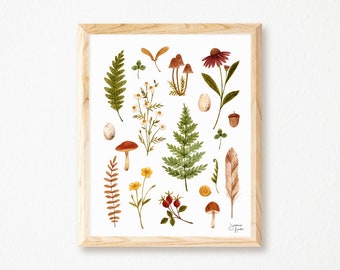 Fall Herbarium - Art Print - Wall Art - Papier Fleuri Co