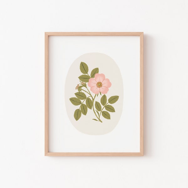 Dog Rose - Art Print - Wall Art - Poster - Papier Fleuri Co