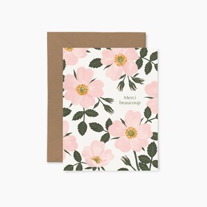 Roses - Thank you card - Greeting card - Illustrated card - Papier Fleuri Co.