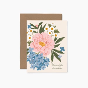 Bouquet - Bonne fête des mères - Carte de souhaits - Carte illustrée - Carte de fête - Papier Fleuri Co.