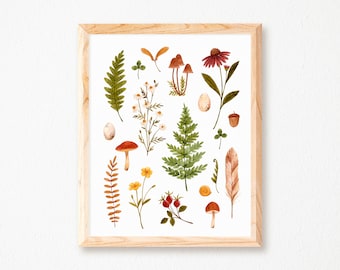 Fall Herbarium - Art Print - Wall Art - Papier Fleuri Co