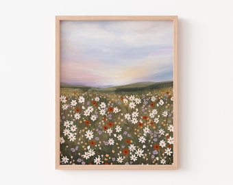 Flower Field - Art Print - Wall Art - Poster - Papier Fleuri Co