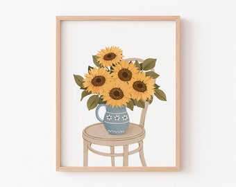 Sunflowers - Art Print - Wall Art - Poster - Papier Fleuri Co