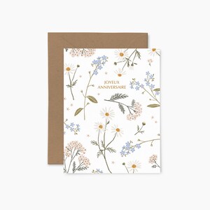 Petites fleurs - Joyeux anniversaire - Carte de souhaits - Carte illustrée - Carte de fête - Papier Fleuri Co.