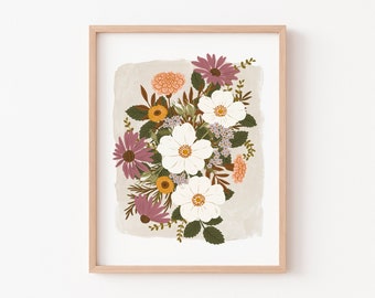 Autumn Bouquet - Art Print - Wall Art - Poster - Papier Fleuri Co