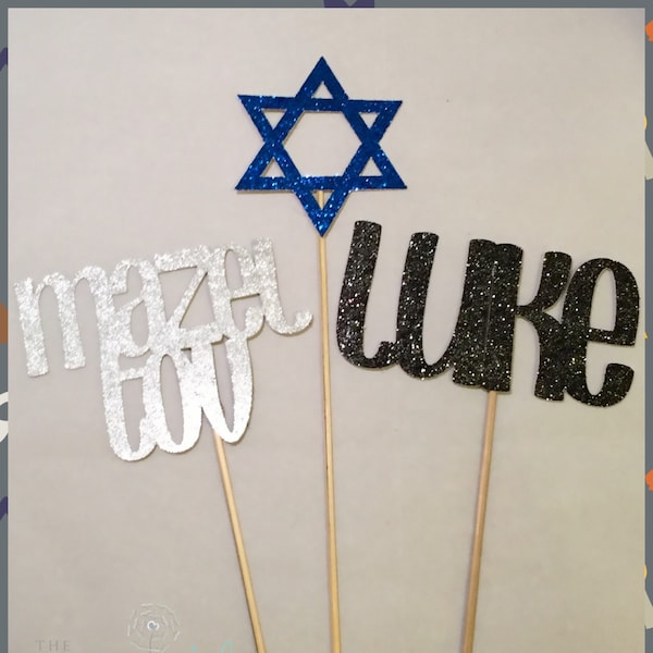 Bar Mitzvah Dekorationen, Bar Mitzvah Dekor, Bar Mitzvah Mittelstücke, personalisierte Namen, Mazel Tov, Bat Mitzvah Dekorationen, Bat Mitzvah