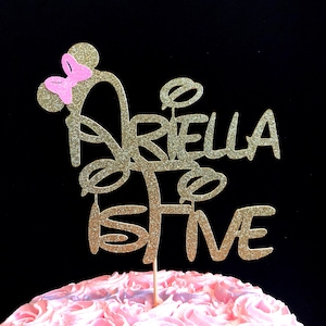 Five Minnie Mouse cake topper, Five cake topper, 5th birthday minnie mouse cake topper, 5th birthday cake topper, Minnie Mouse birthday